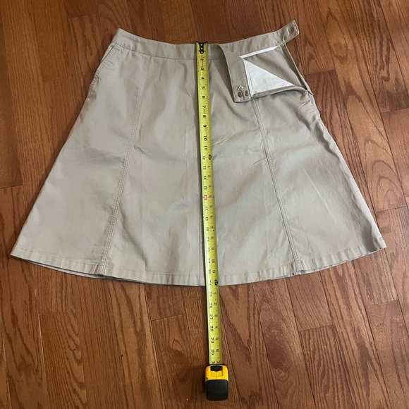 L.L. Bean Khaki Skirt Classic Tan Cotton A-line Flare Preppy Women’s size 14 - Picture 6 of 9